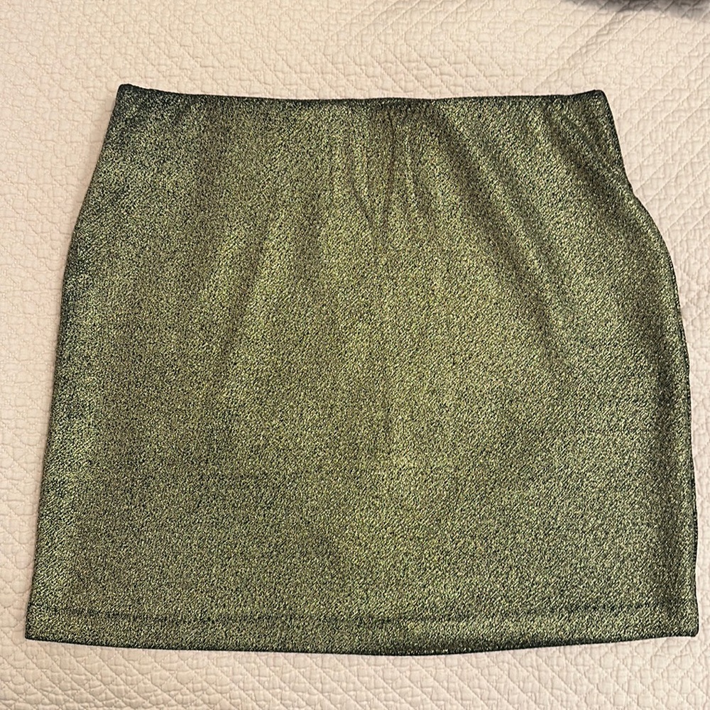 BCBGeneration gold metallic miniskirt